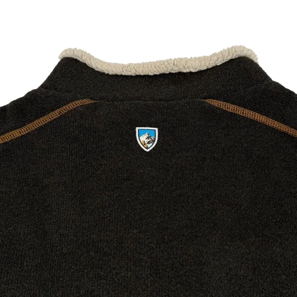 Kuhl Men's EUROPA Quarter Zip Alfpaca Fleece Espresso Brown XL